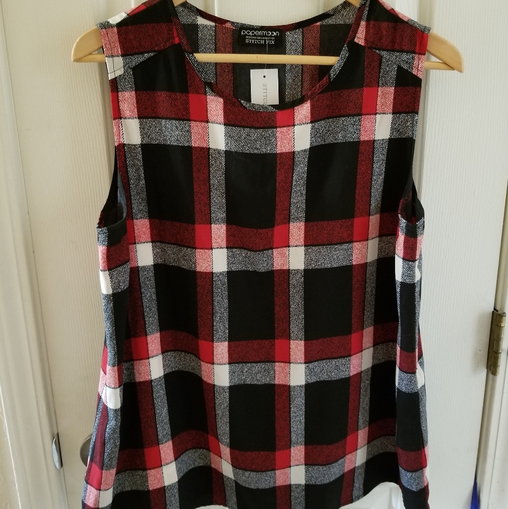 Stitch Fix Papermoon XL Plaid Sleeveless Top